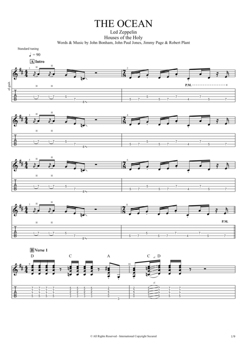 Heartbreaker by Led Zeppelin - Full Score Guitar Pro Tab - mySongBook.com