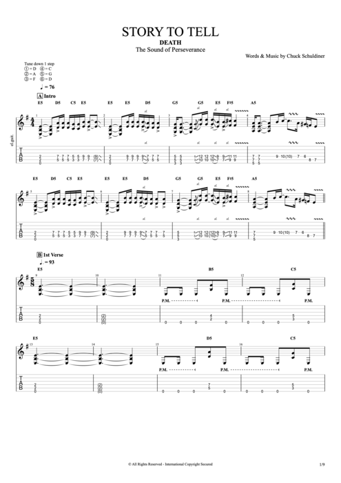 Story to Tell - Death tablature