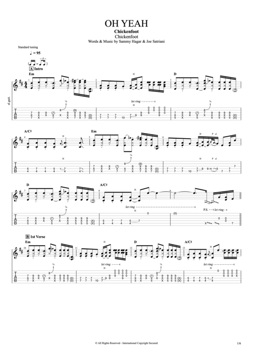 Oh, Yeah - Chickenfoot tablature
