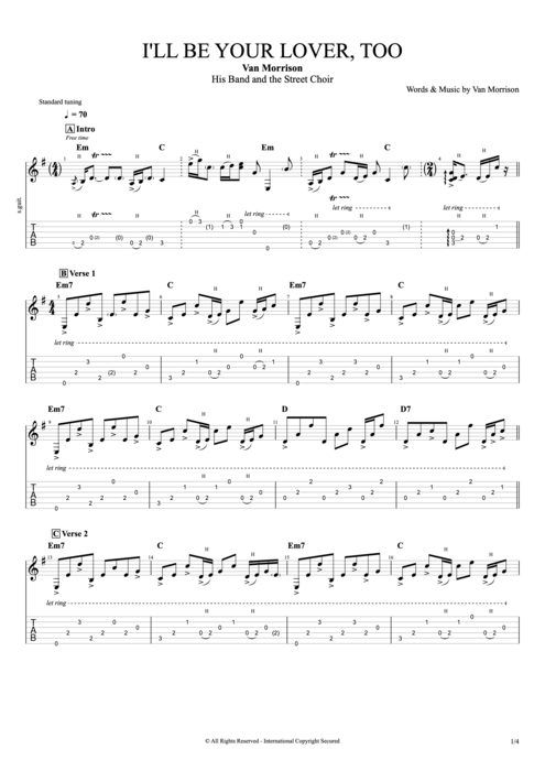 I'll Be Your Lover, Too - Van Morrison tablature