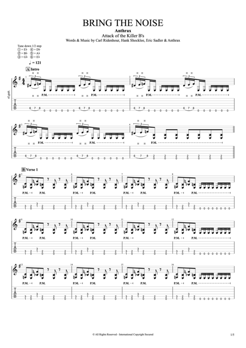 Bring the Noise - Anthrax tablature