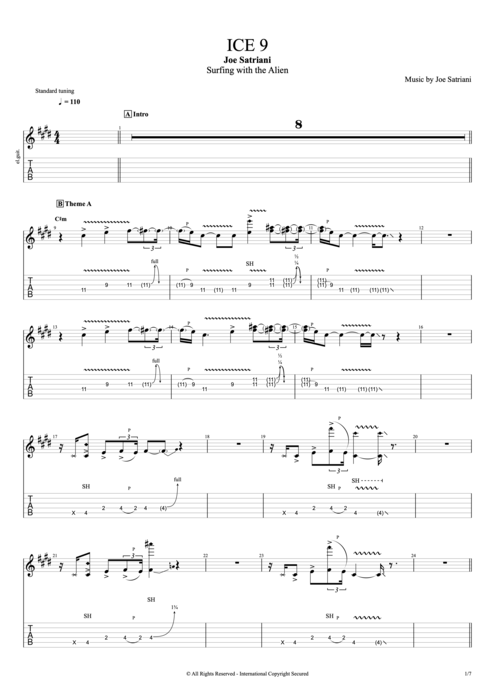 Ice 9 - Joe Satriani tablature