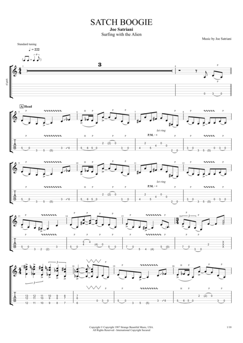 Satch Boogie - Joe Satriani tablature
