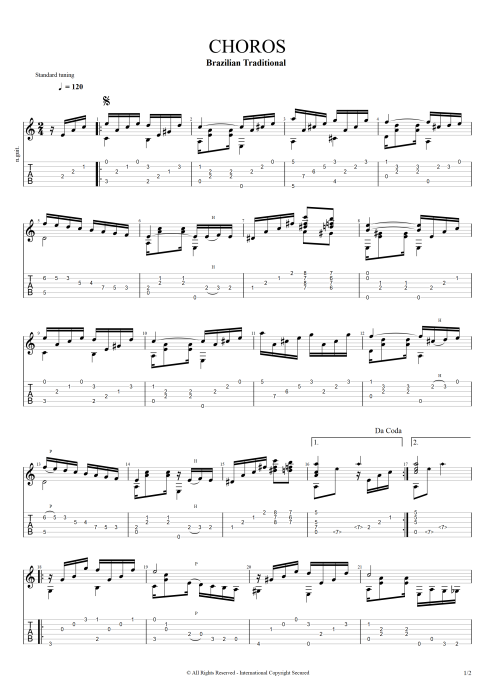 Choros - Traditional tablature