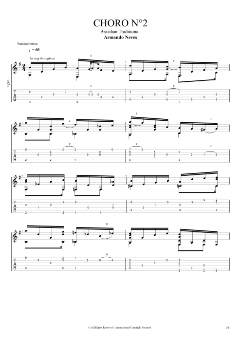 Choro N°2 - Traditional tablature