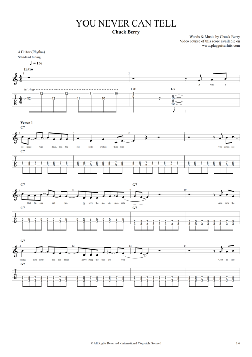 You Never Can Tell - Chuck Berry tablature
