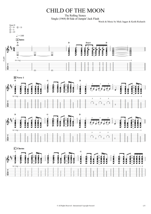 Child of the Moon - The Rolling Stones tablature