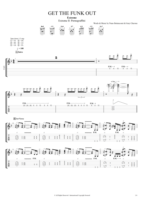 Get the Funk Out - Extreme tablature