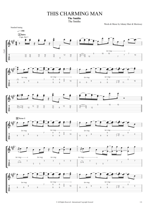 This Charming Man - The Smiths tablature