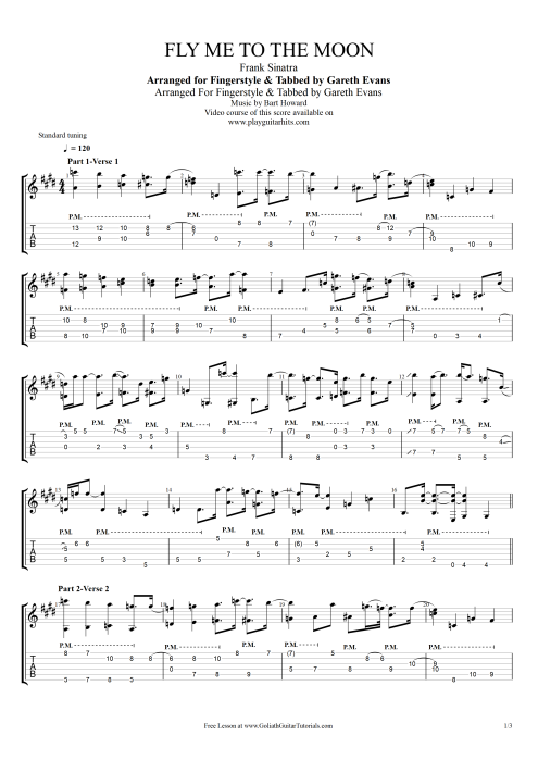 Fly Me to the Moon - Frank Sinatra tablature