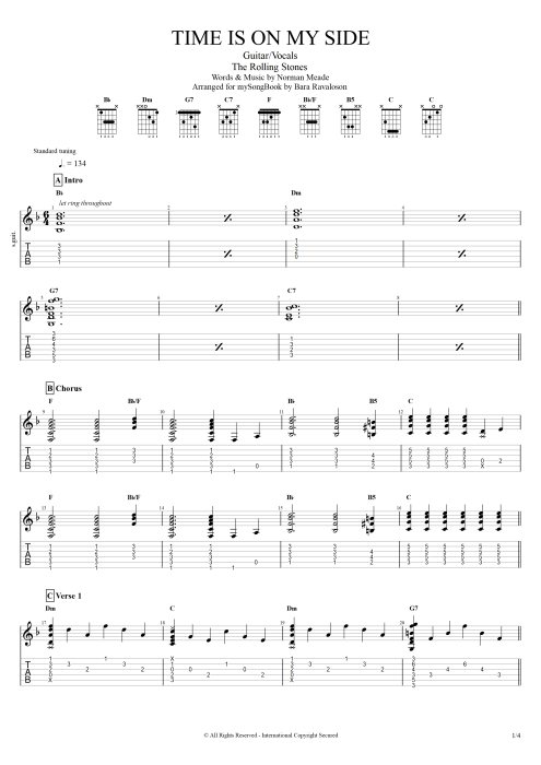 Time Is on My Side - The Rolling Stones tablature