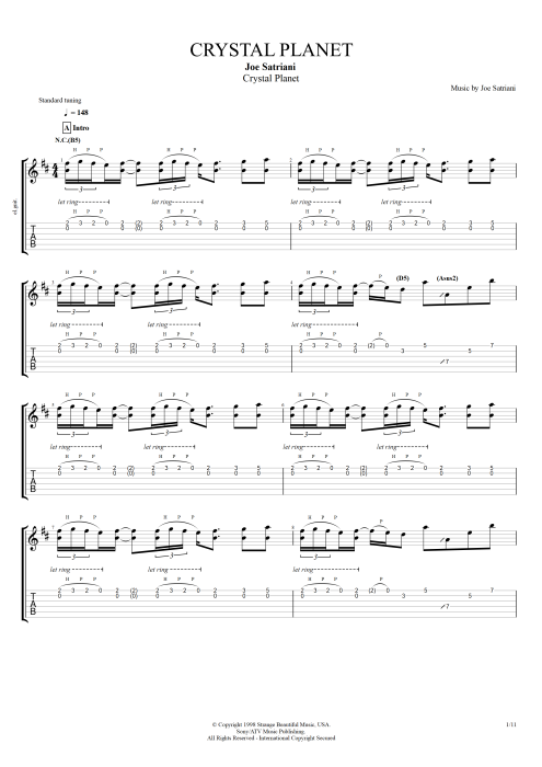 Crystal Planet - Joe Satriani tablature