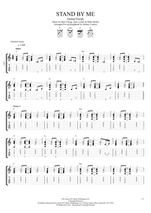 Stand by Me - Ben E. King tablature