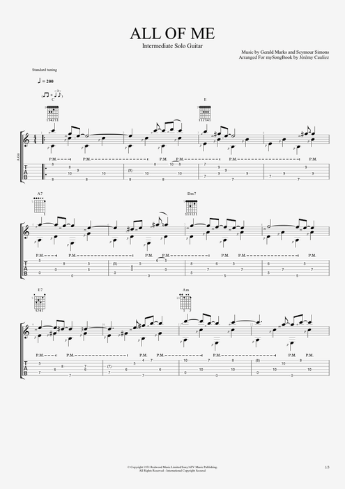 All of Me - Gerald Marks and Seymour Simons tablature
