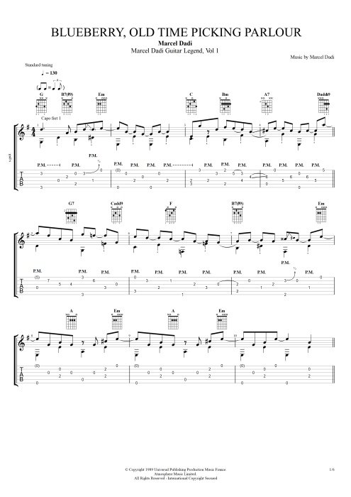 Blueberry - Old Time Picking Parlour - Marcel Dadi tablature