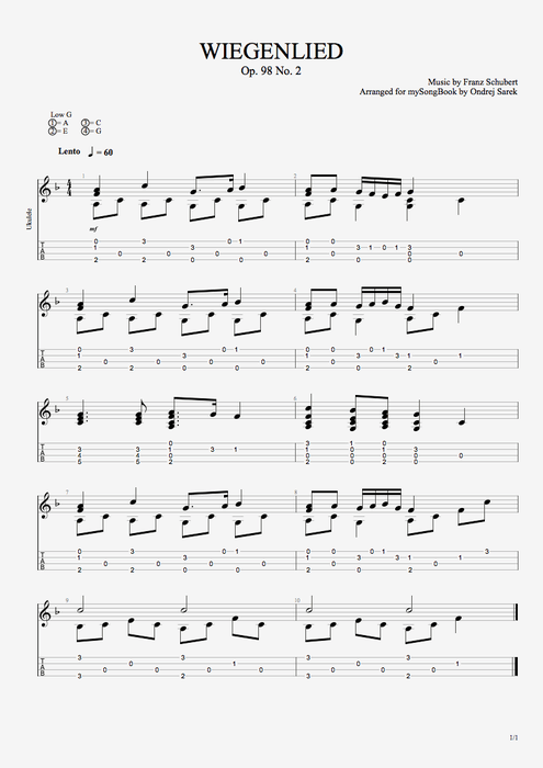 Wiegenlied - Franz Schubert tablature