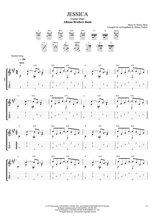 Jessica - The Allman Brothers Band tablature