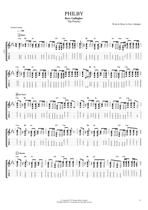 Philby - Rory Gallagher tablature
