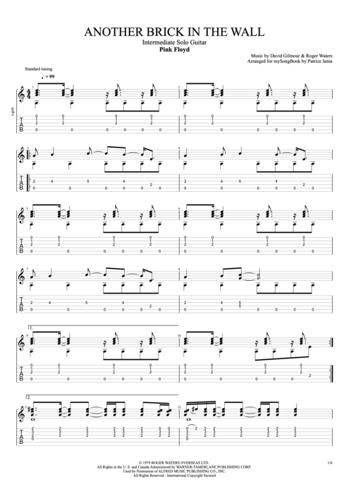 Another Brick in the Wall (Part 2) - Pink Floyd tablature