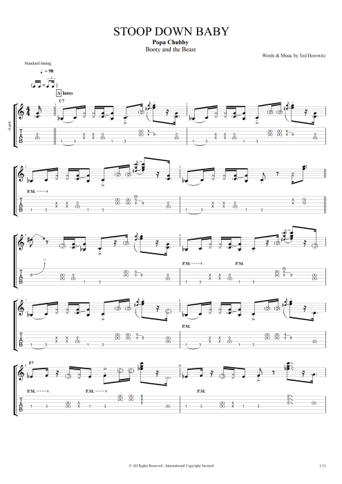 Stoop Down Baby - Popa Chubby tablature