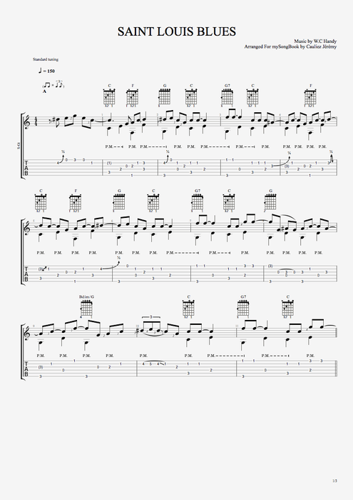 Saint Louis Blues - W.C. Handy tablature
