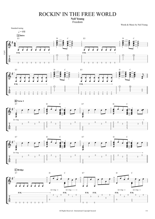 Rockin' in the Free World - Neil Young tablature