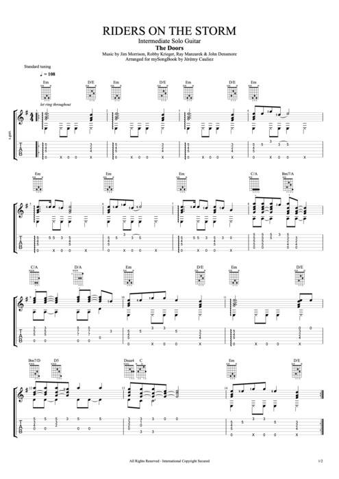 Riders on the Storm - The Doors tablature