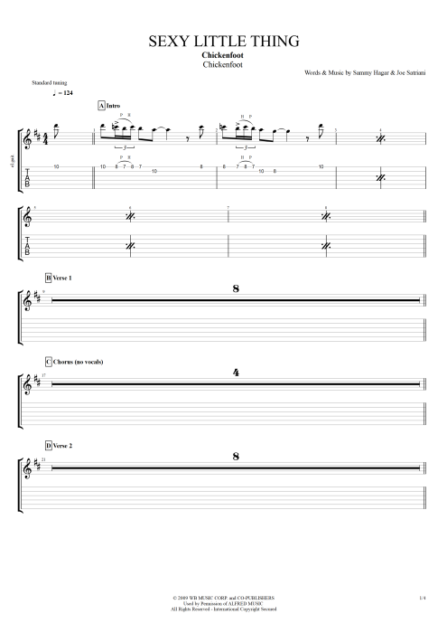 Sexy Little Thing - Chickenfoot tablature