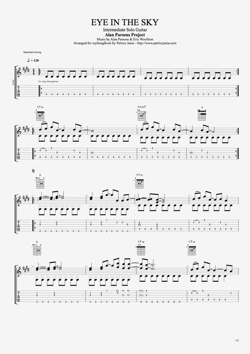 Eye in the Sky - The Alan Parsons Project tablature