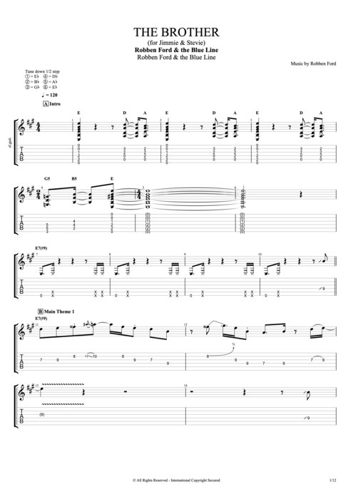 The Brother - Robben Ford tablature