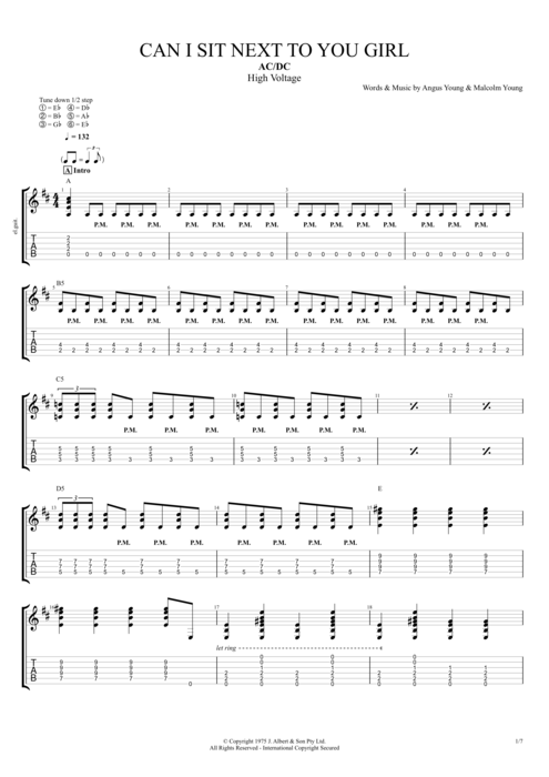 Can I Sit Next to You Girl - AC/DC tablature