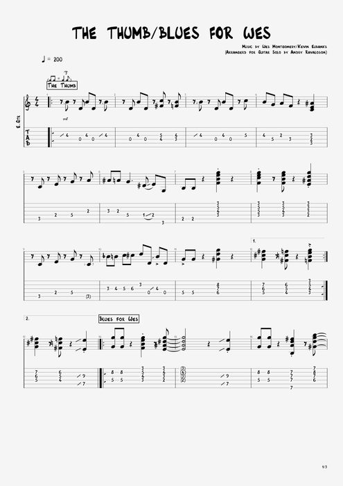 The Thumb/Blues for Wes - Kevin Eubanks tablature