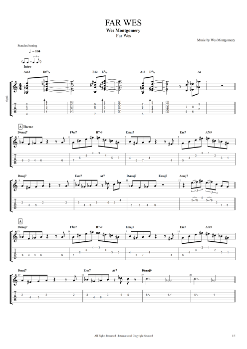 Far Wes - Wes Montgomery tablature