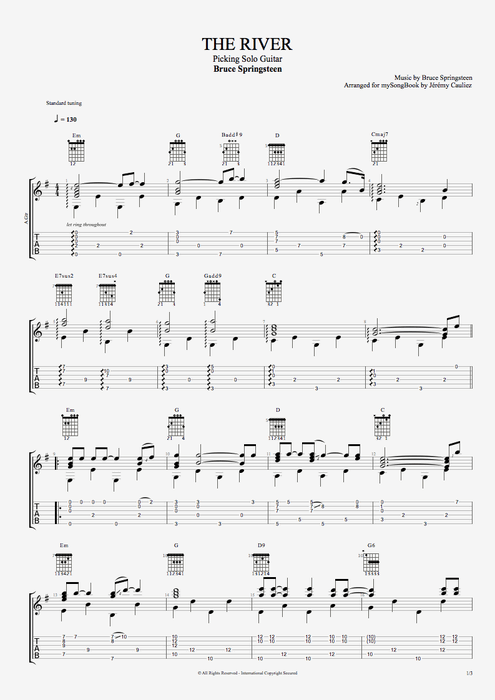 The River - Bruce Springsteen tablature