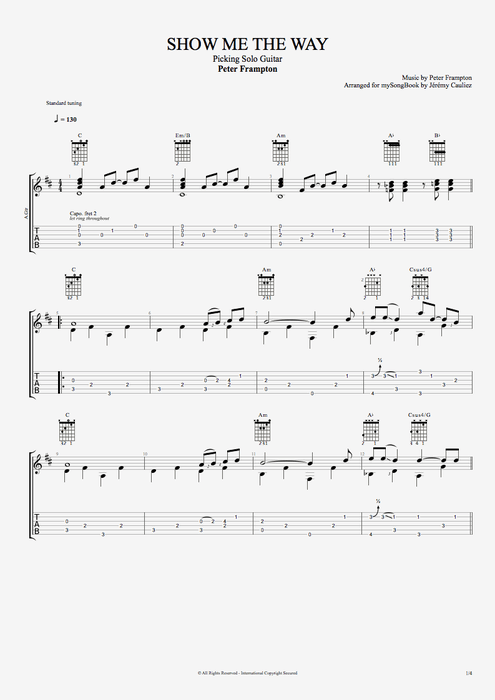 Show Me the Way - Peter Frampton tablature