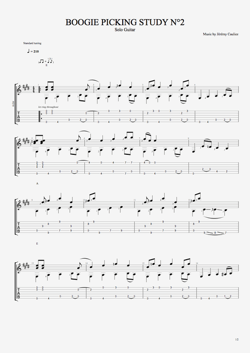 Boogie Picking Study 2 - Style Series - Picking tablature