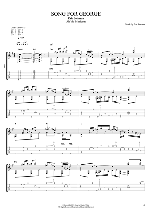 Song for George - Eric Johnson tablature
