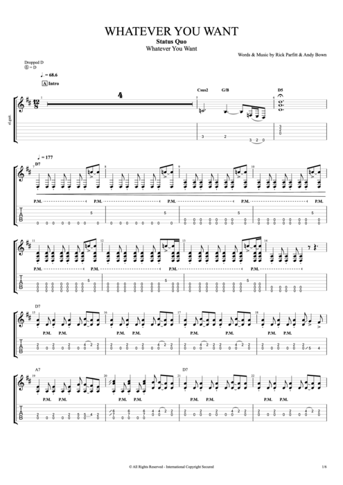 Whatever You Want - Status Quo tablature