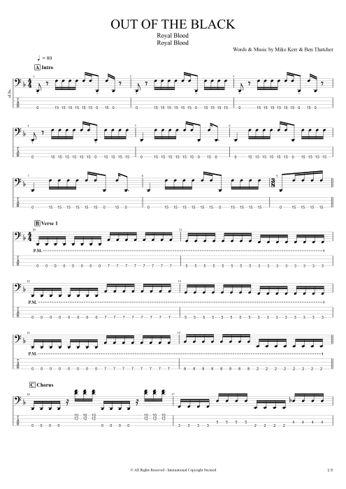 Out of the Black - Royal Blood tablature