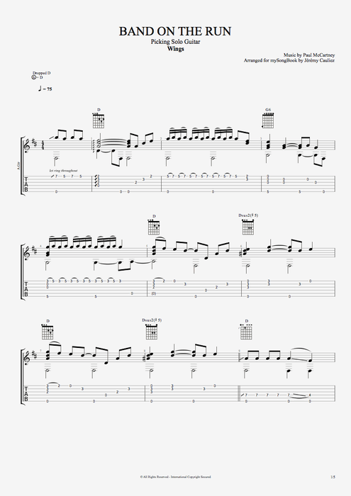 Band on the Run - Paul McCartney and Wings tablature
