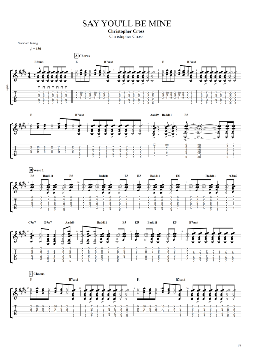 Say You'll Be Mine - Christopher Cross tablature