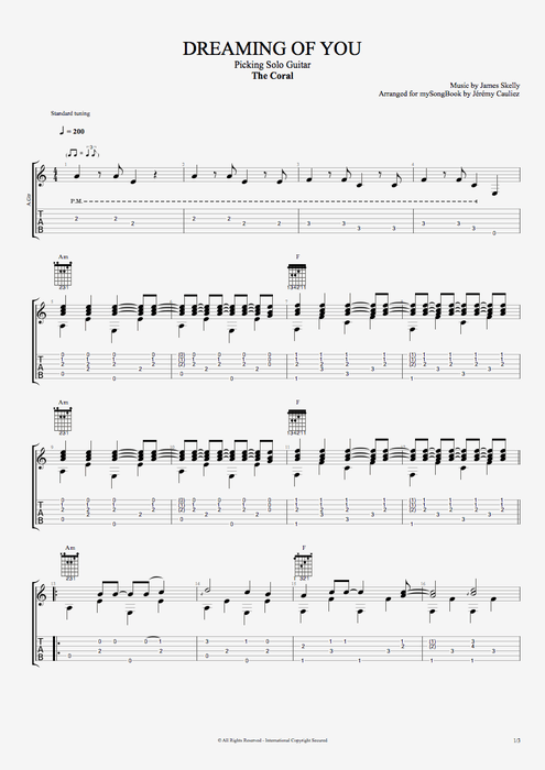 Dreaming of You - The Coral tablature