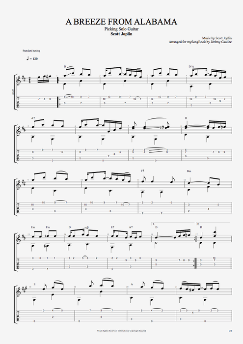 A Breeze From Alabama - Scott Joplin tablature