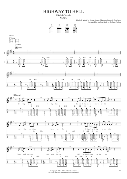 Highway to Hell - AC/DC tablature