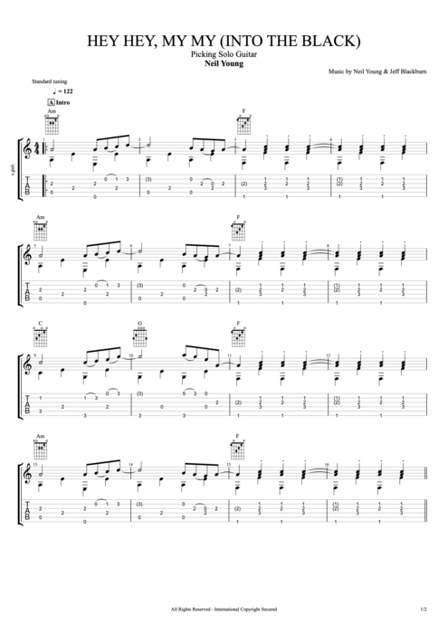 Hey Hey, My My (Into the Black) - Neil Young tablature