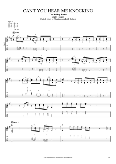 Can't You Hear Me Knocking - The Rolling Stones tablature